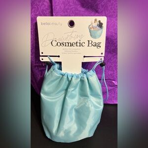 💙 BellaBeauty Drawstring Cosmetic Bag | Light Blue Travel Makeup Organizer | NWT